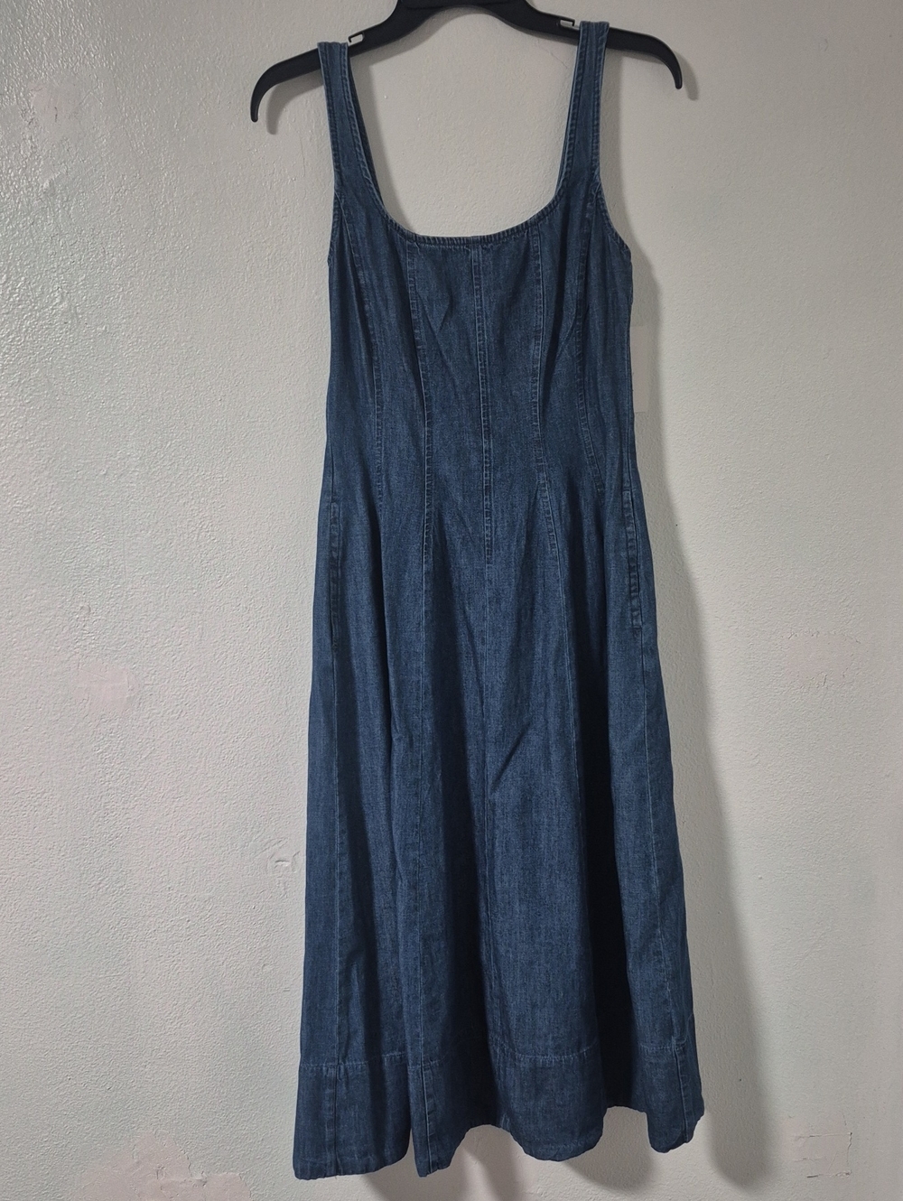 Free Assembly Women's Sleeveless Paneled Denim Midi Dress